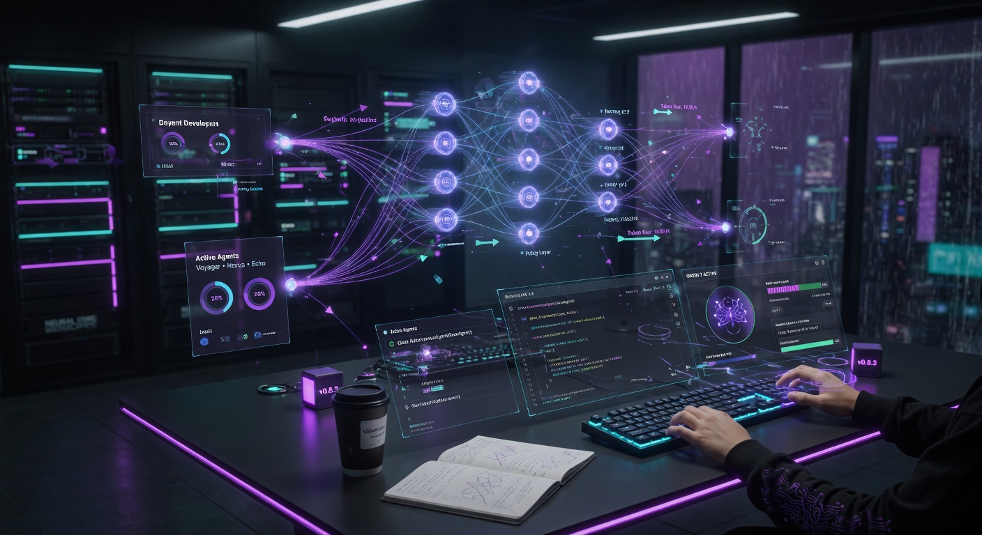 ebartan AI Agent Developer - Abstract Technology Visualization